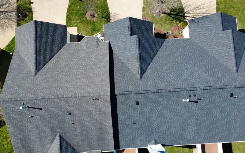 Multi-gable roof on a Franklin County home, seen from above