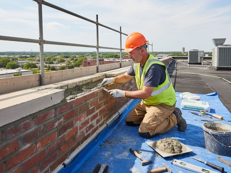 Roof Parapet Restoration Wall Cap And Flashing Repairs 3 Parapet Restoration